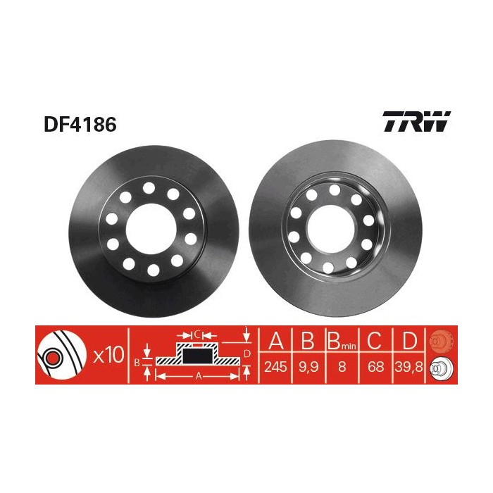TRW Bremsscheibe DF4186