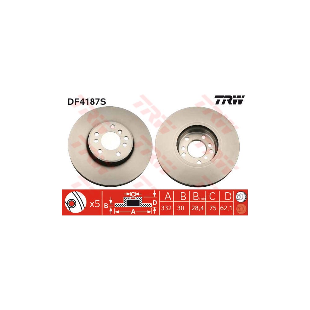 TRW Bremsscheibe DF4187S
