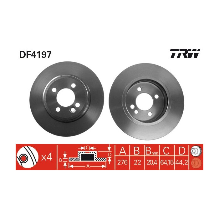 TRW Bremsscheibe DF4197