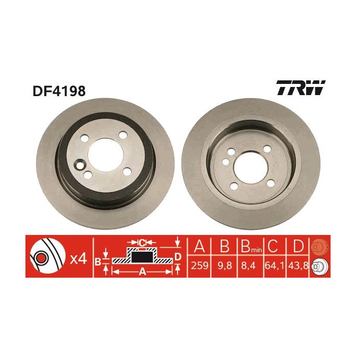 TRW Bremsscheibe DF4198