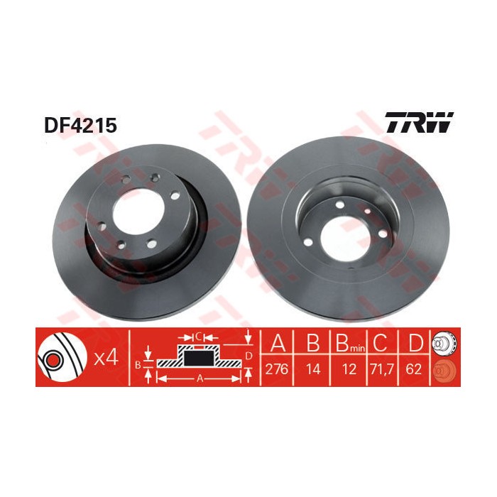 TRW Bremsscheibe DF4215