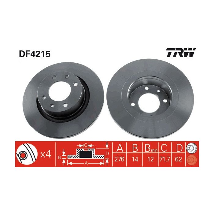 TRW Bremsscheibe DF4215