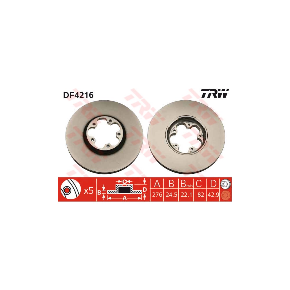 TRW Bremsscheibe DF4216