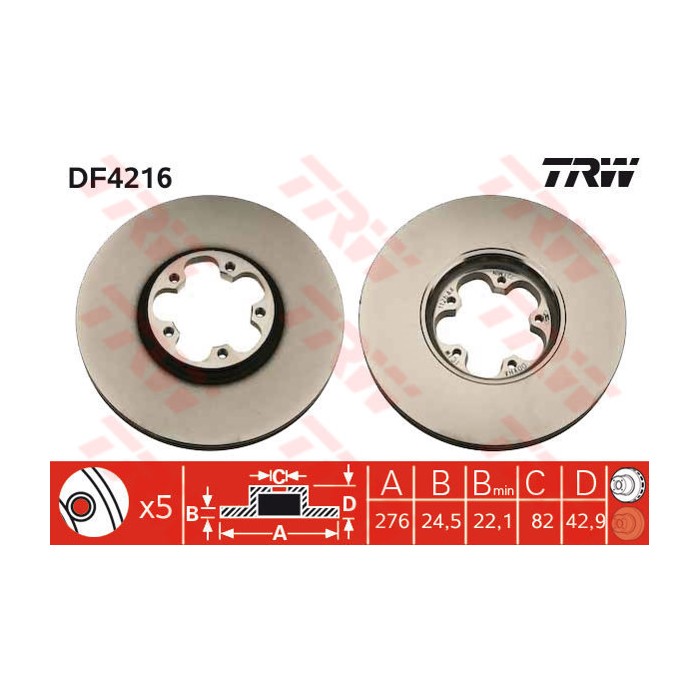 TRW Bremsscheibe DF4216