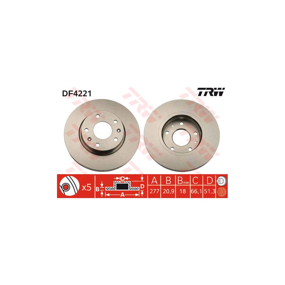 TRW Bremsscheibe DF4221