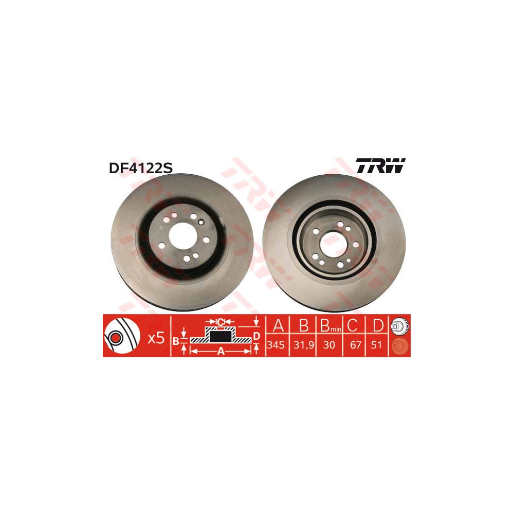 TRW Bremsscheibe DF4222S