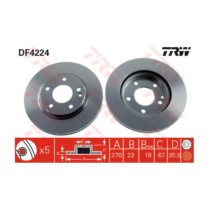 TRW Bremsscheibe DF4224