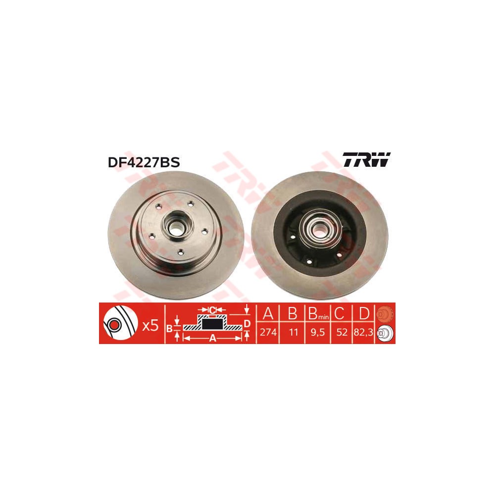 TRW Bremsscheibe DF4227BS