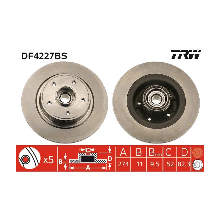 TRW Bremsscheibe DF4227BS