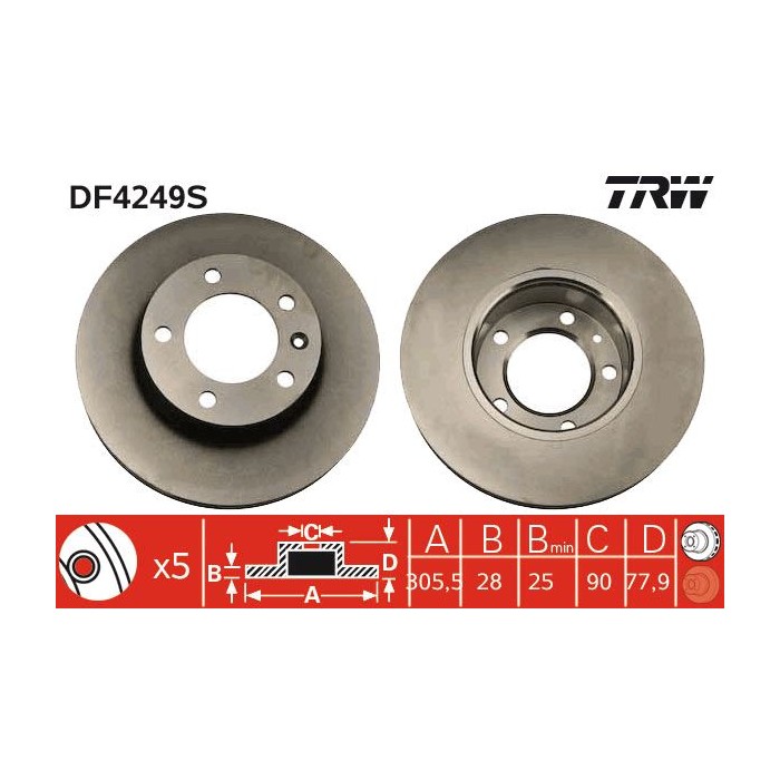 TRW Bremsscheibe DF4249S