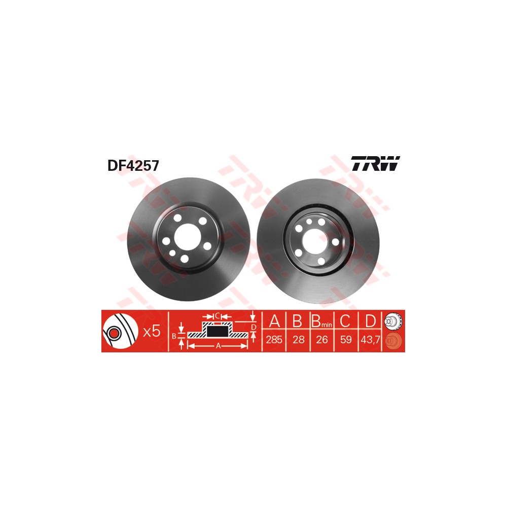 TRW Bremsscheibe DF4257