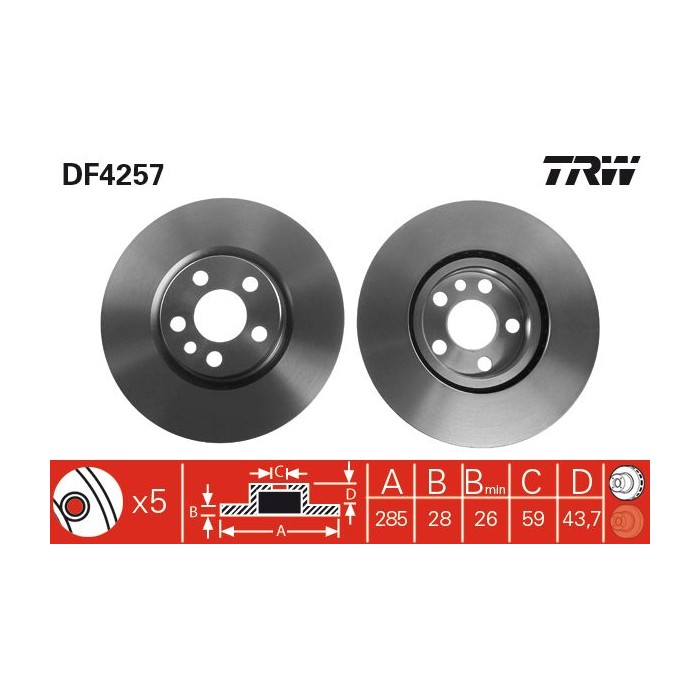 TRW Bremsscheibe DF4257