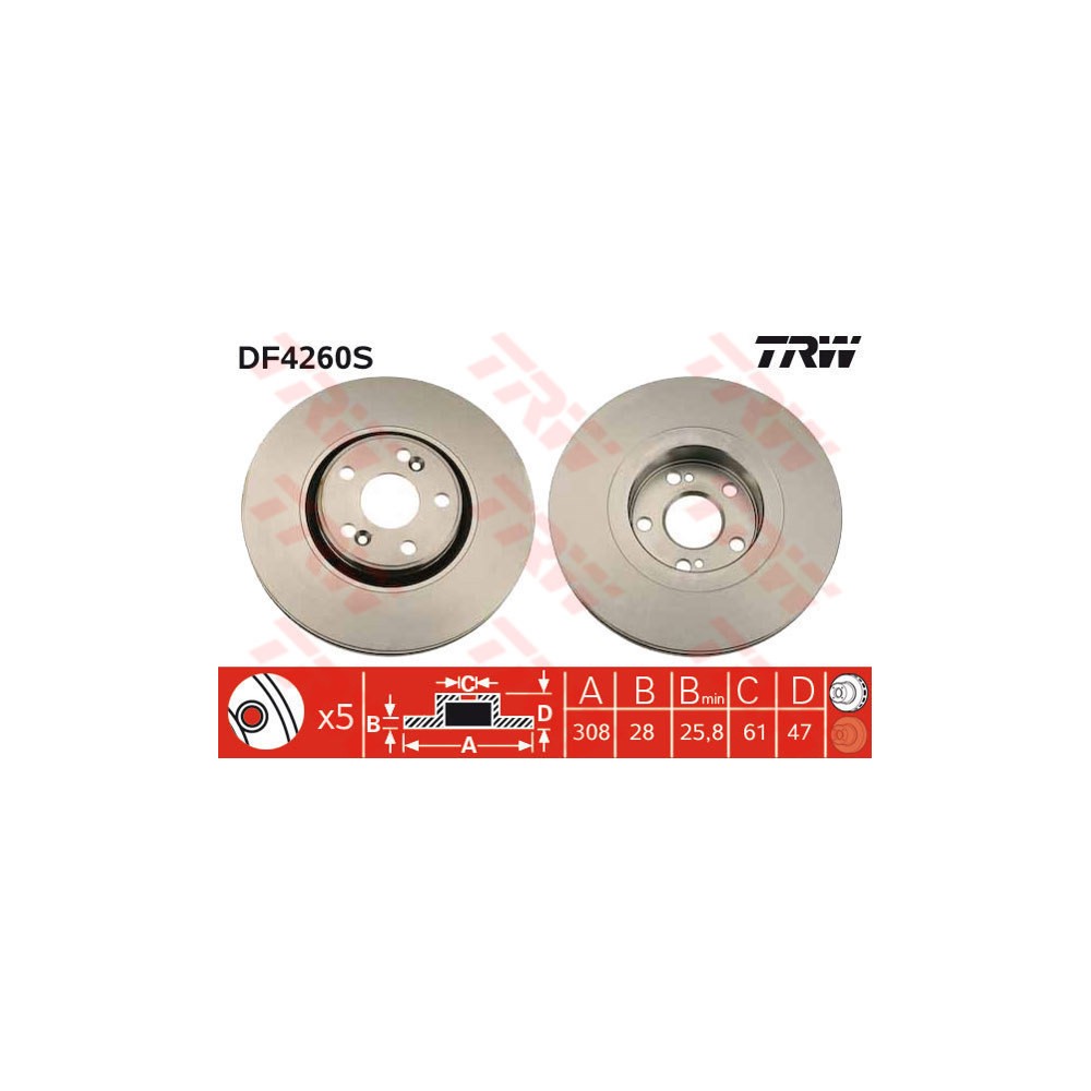 TRW Bremsscheibe DF4260S