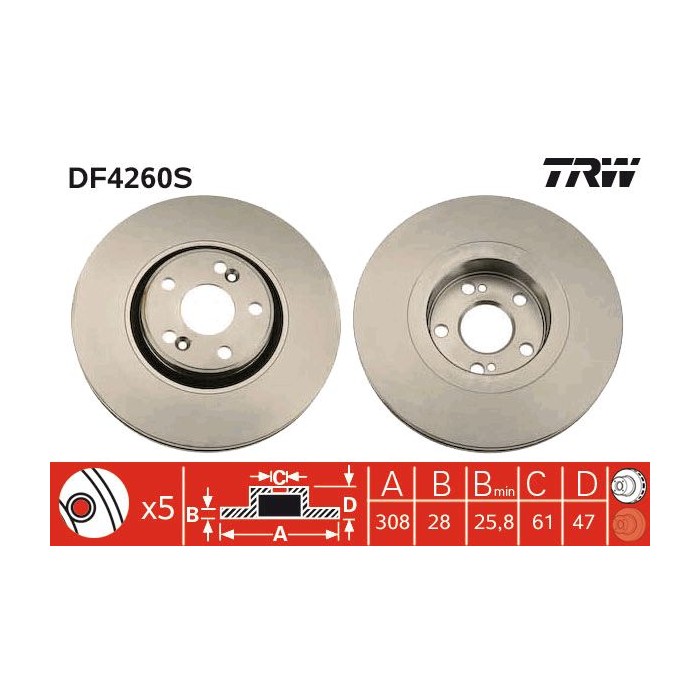 TRW Bremsscheibe DF4260S