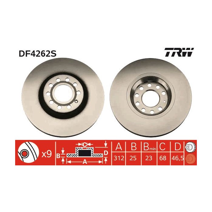 TRW Bremsscheibe DF4262S