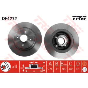 TRW Bremsscheibe DF4272