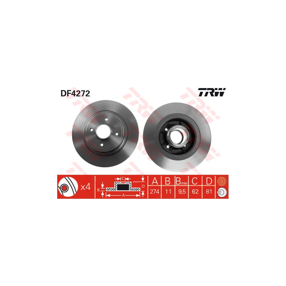 TRW Bremsscheibe DF4272