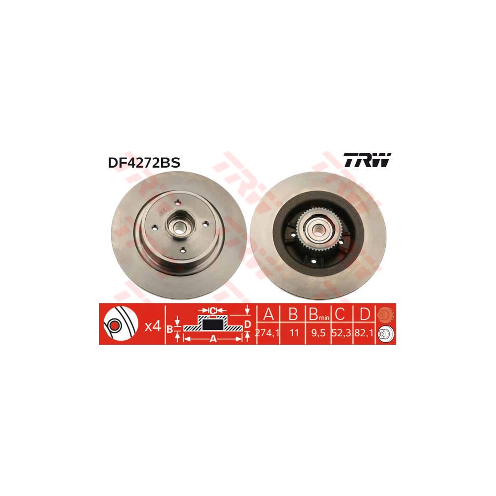 TRW Bremsscheibe DF4272BS