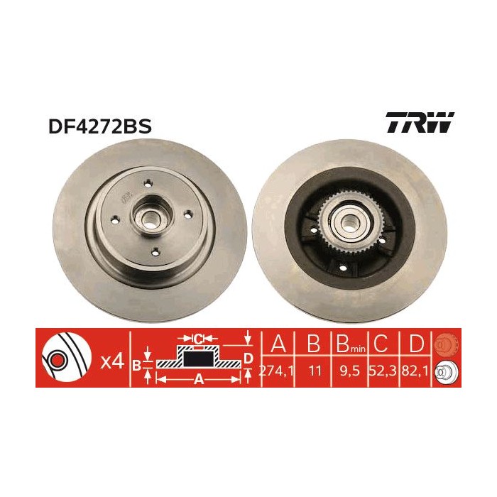 TRW Bremsscheibe DF4272BS