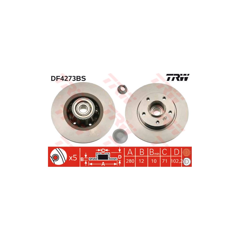 TRW Bremsscheibe DF4273BS