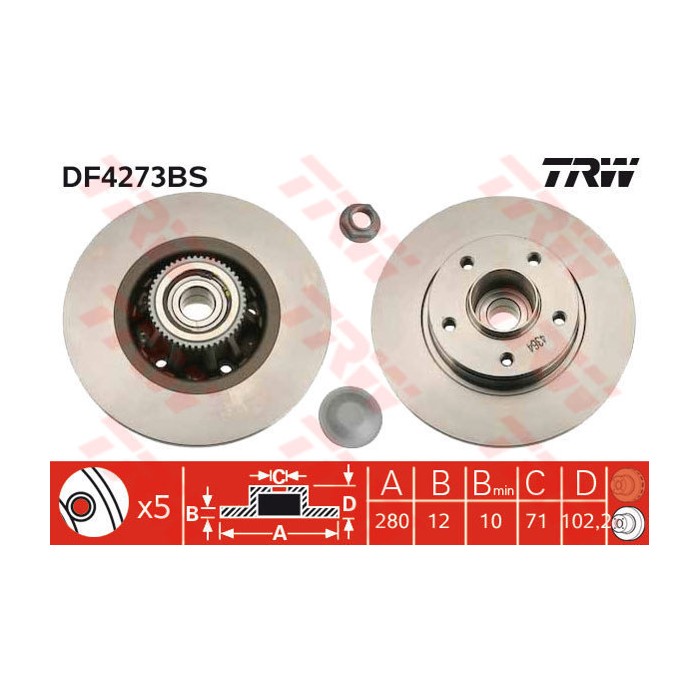 TRW Bremsscheibe DF4273BS