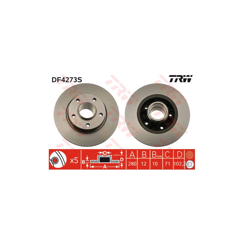 TRW Bremsscheibe DF4273S