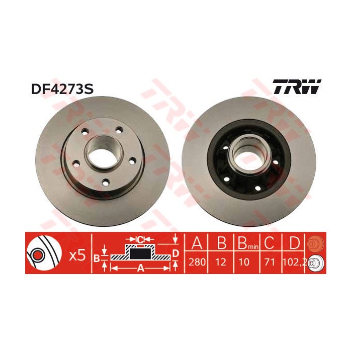 TRW Bremsscheibe DF4273S