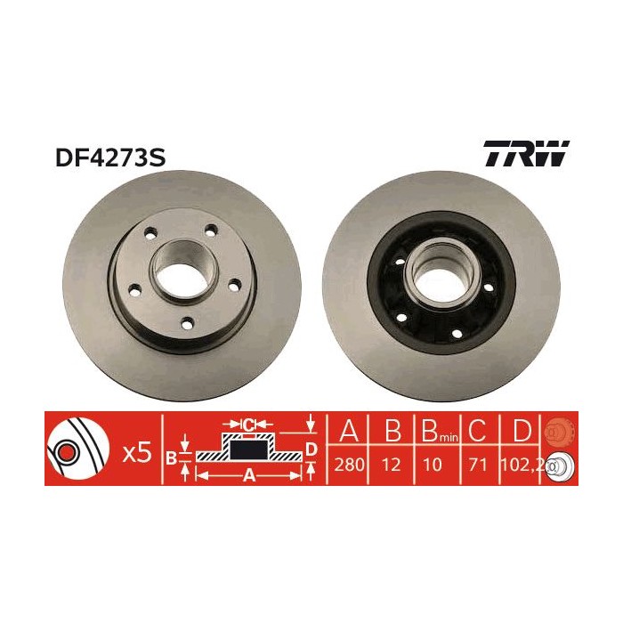 TRW Bremsscheibe DF4273S
