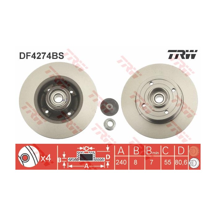 TRW Bremsscheibe DF4274BS