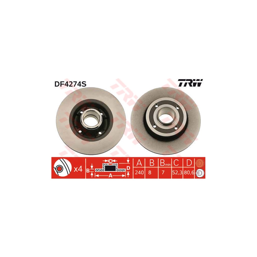 TRW Bremsscheibe DF4274S