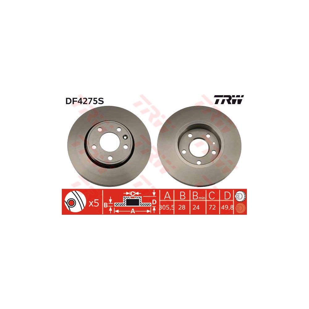 TRW Bremsscheibe DF4275S