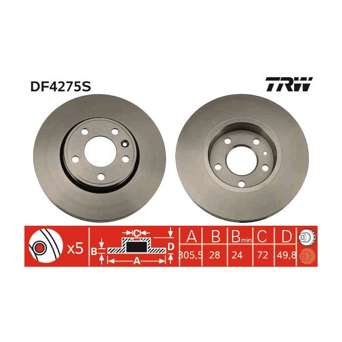 TRW Bremsscheibe DF4275S