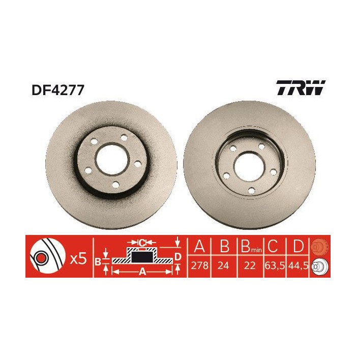 TRW Bremsscheibe DF4277