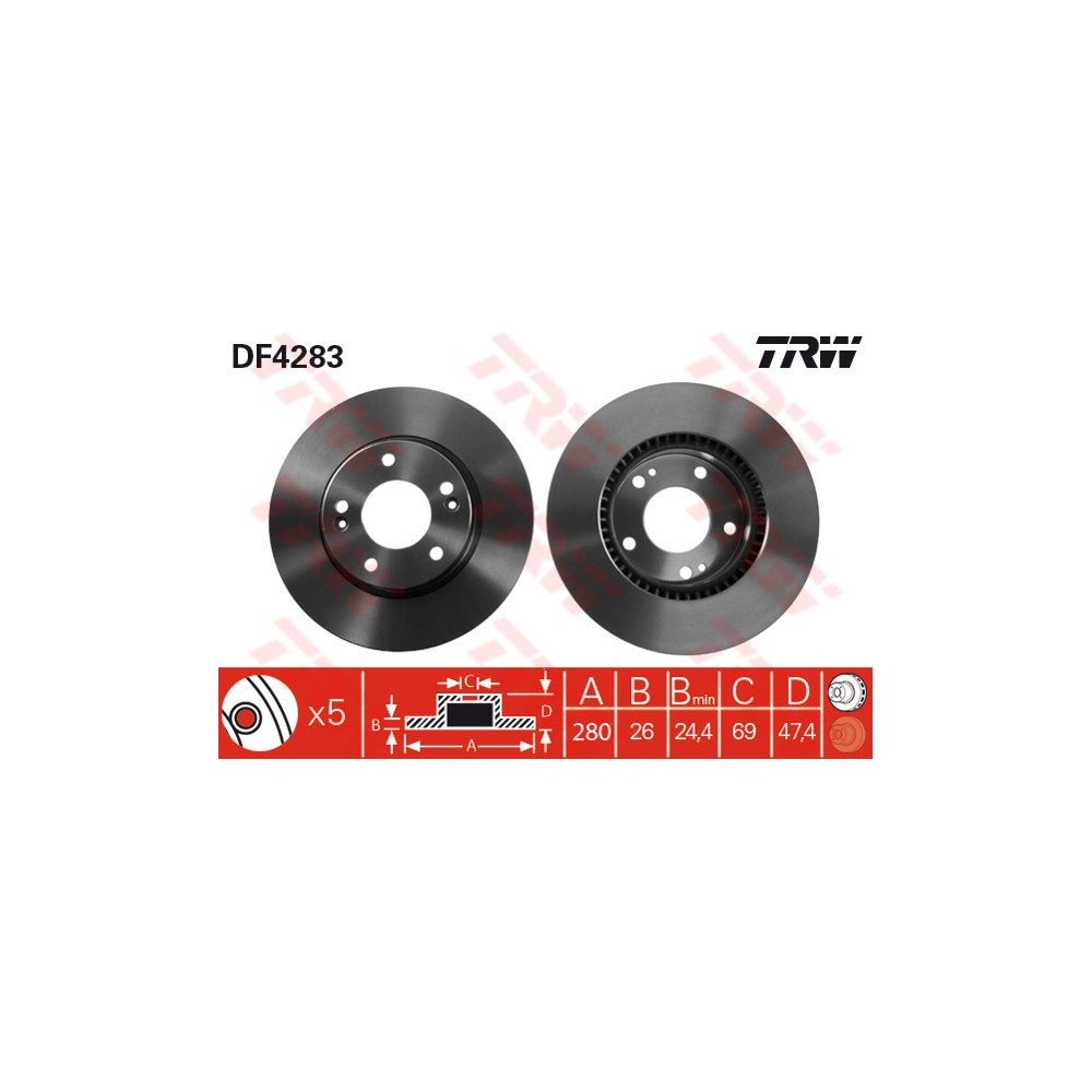 TRW Bremsscheibe DF4283