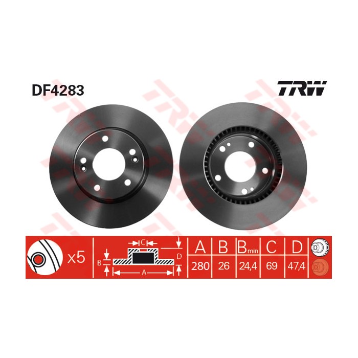 TRW Bremsscheibe DF4283