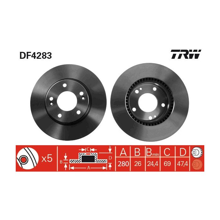 TRW Bremsscheibe DF4283