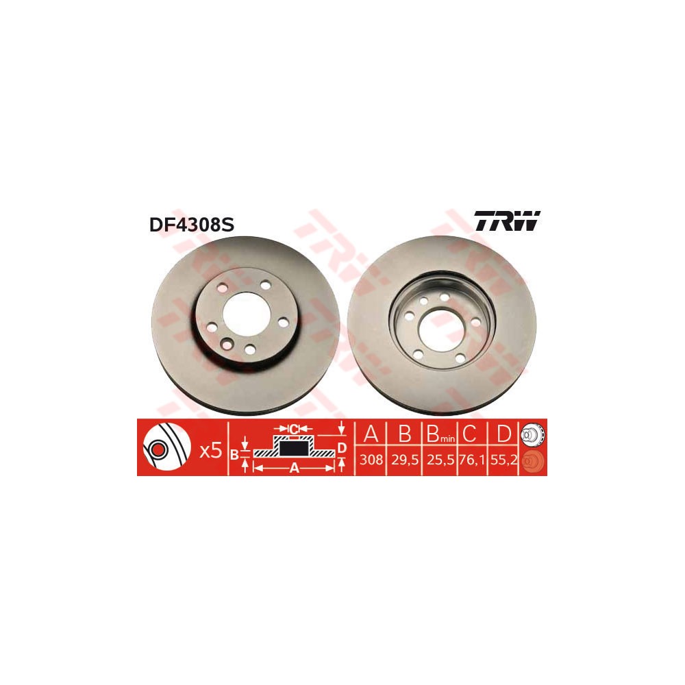 TRW Bremsscheibe DF4308S