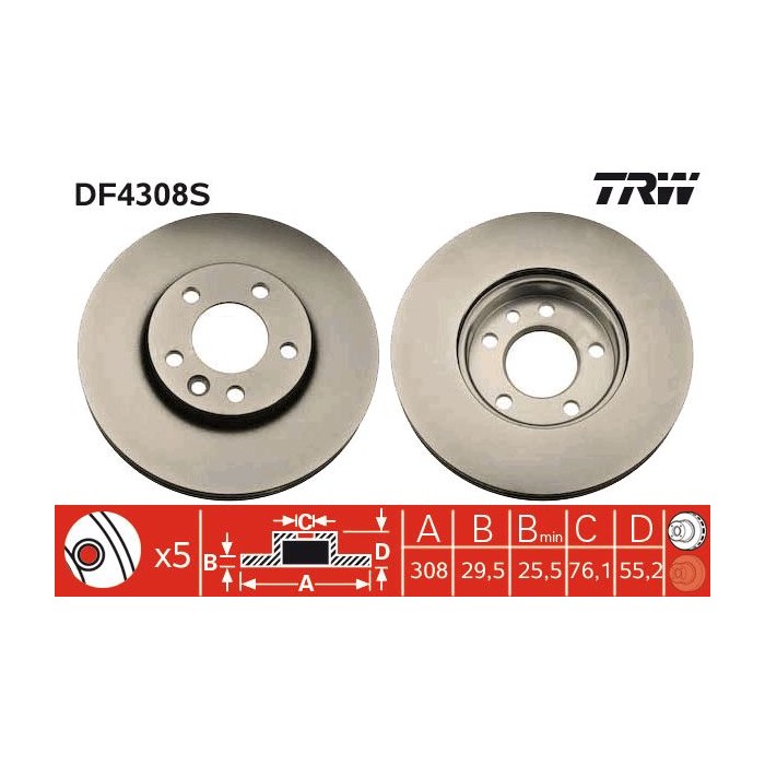 TRW Bremsscheibe DF4308S