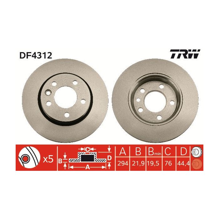 TRW Bremsscheibe DF4312