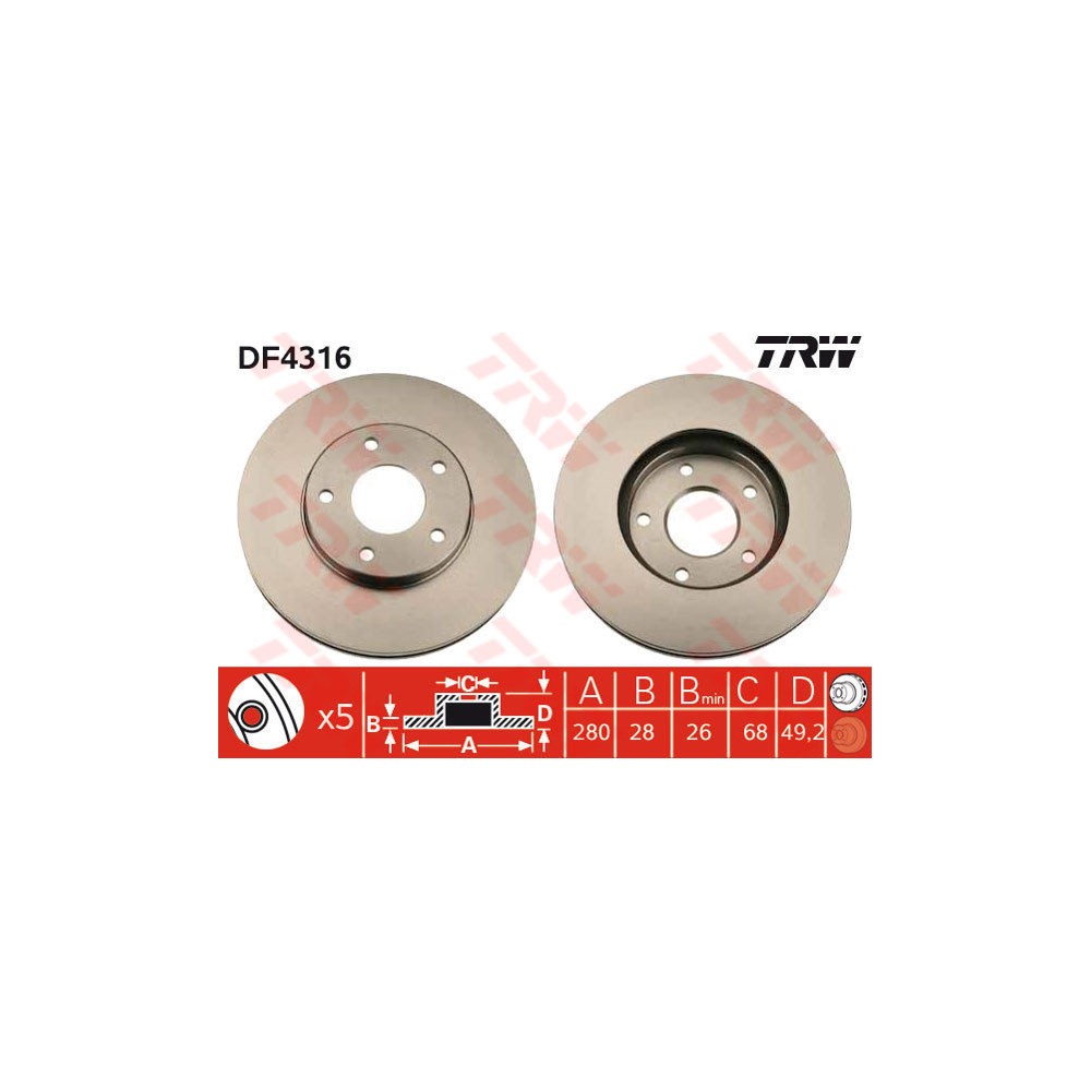 TRW Bremsscheibe DF4316
