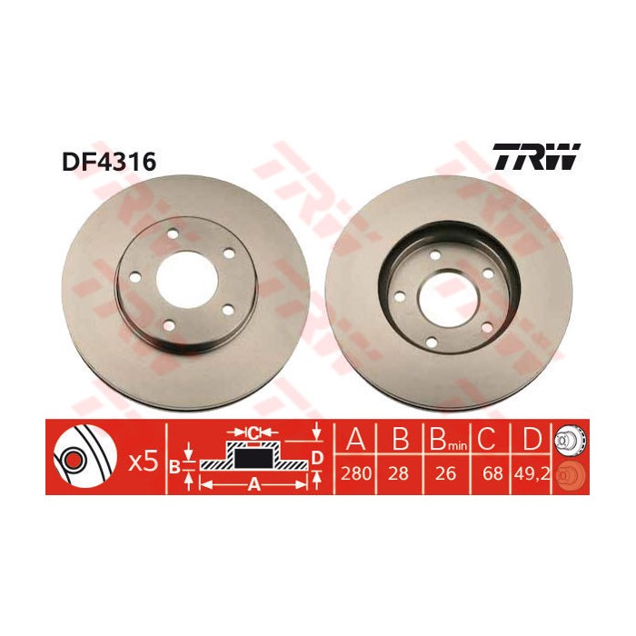 TRW Bremsscheibe DF4316