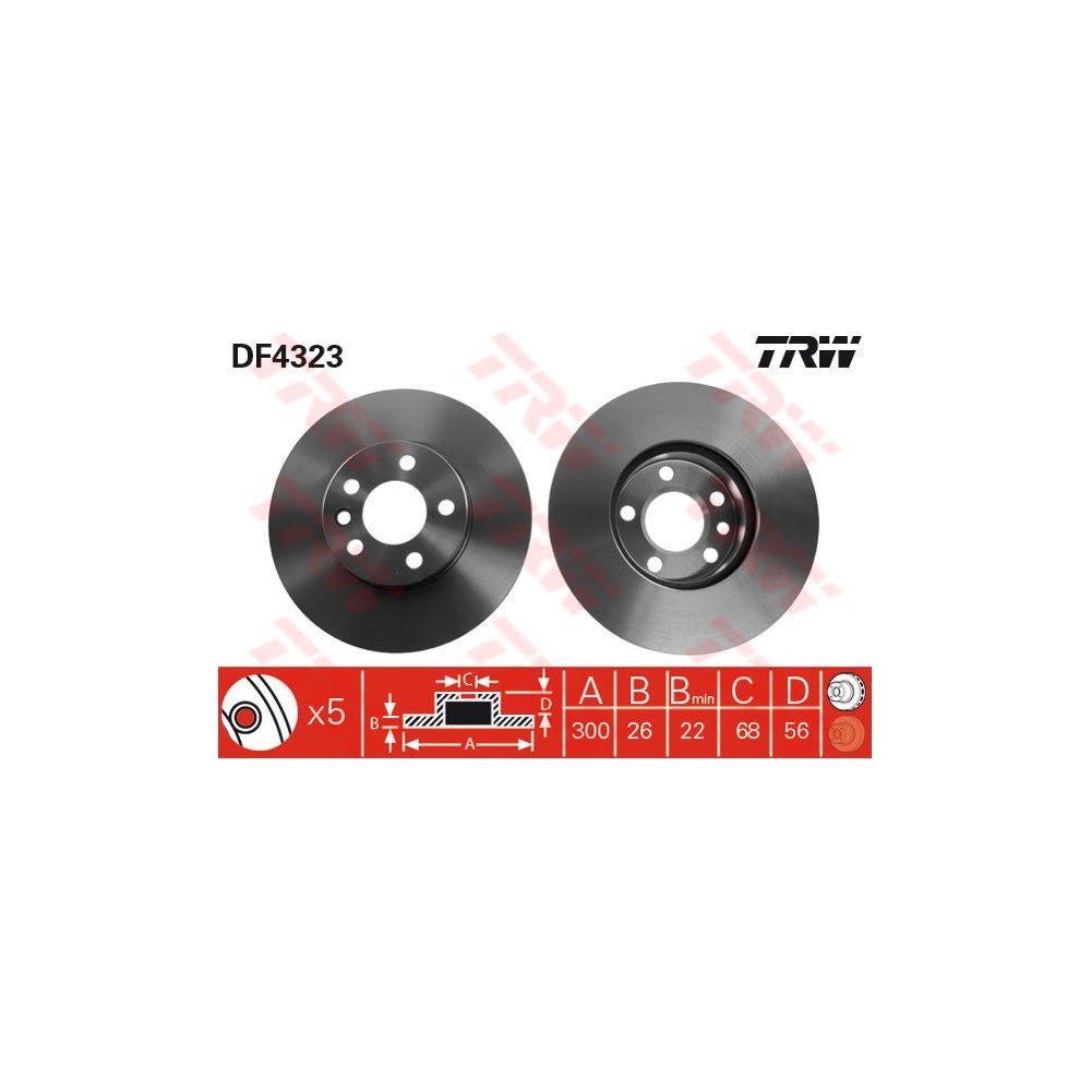 TRW Bremsscheibe DF4323