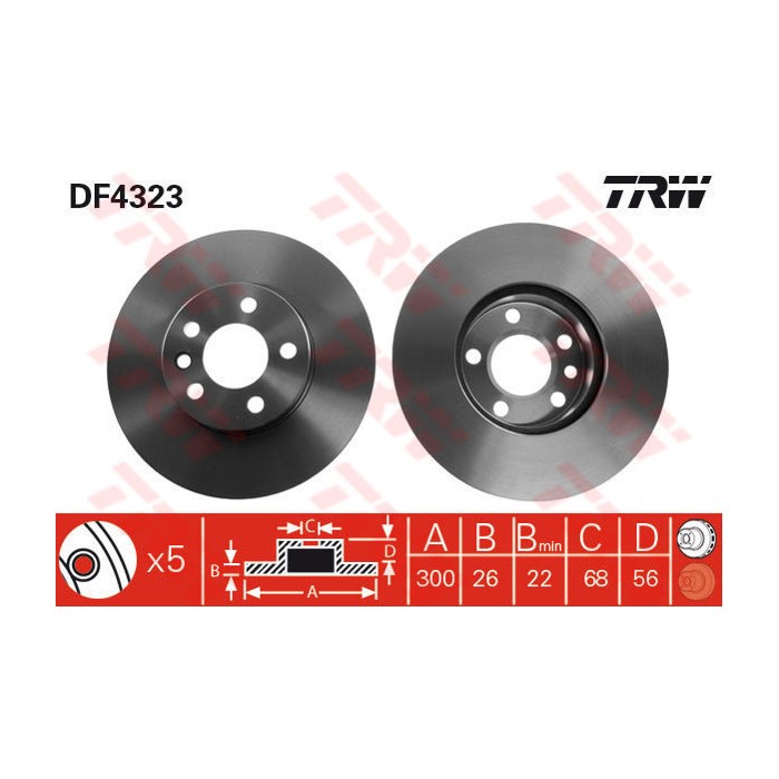 TRW Bremsscheibe DF4323