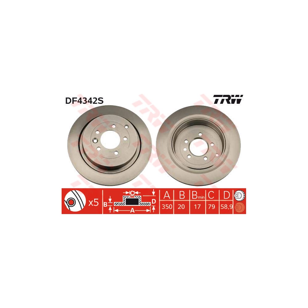 TRW Bremsscheibe DF4342S