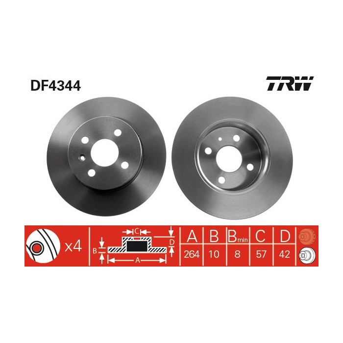 TRW Bremsscheibe DF4344