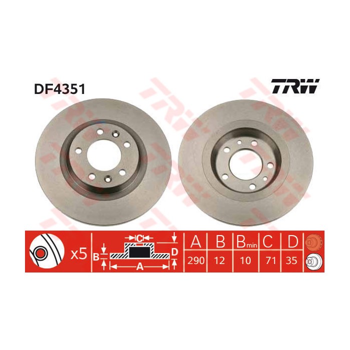 TRW Bremsscheibe DF4351