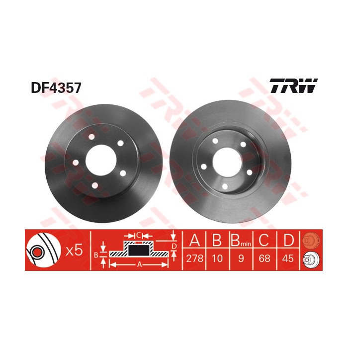 TRW Bremsscheibe DF4357