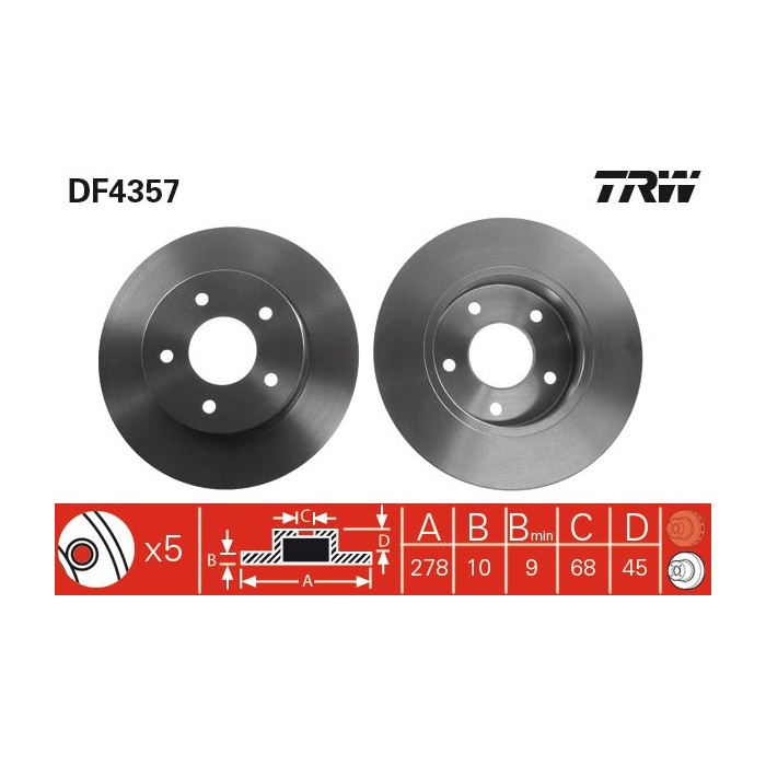 TRW Bremsscheibe DF4357