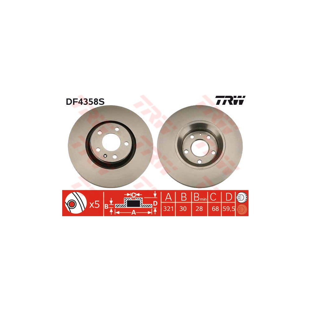 TRW Bremsscheibe DF4358S
