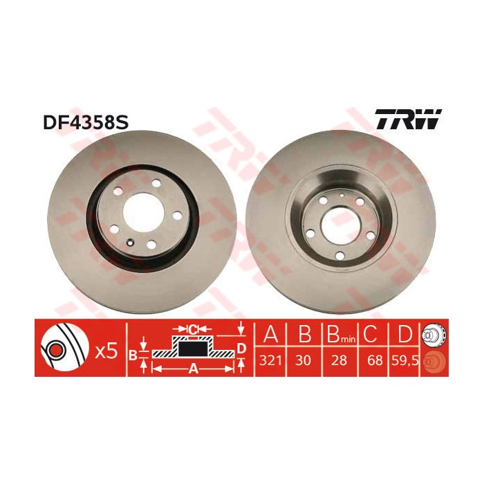 TRW Bremsscheibe DF4358S